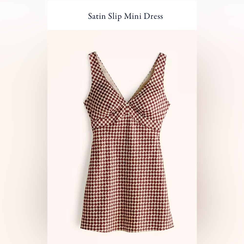 Abercrombie Satin Slip Mini Dress size Large Tall NWOT
